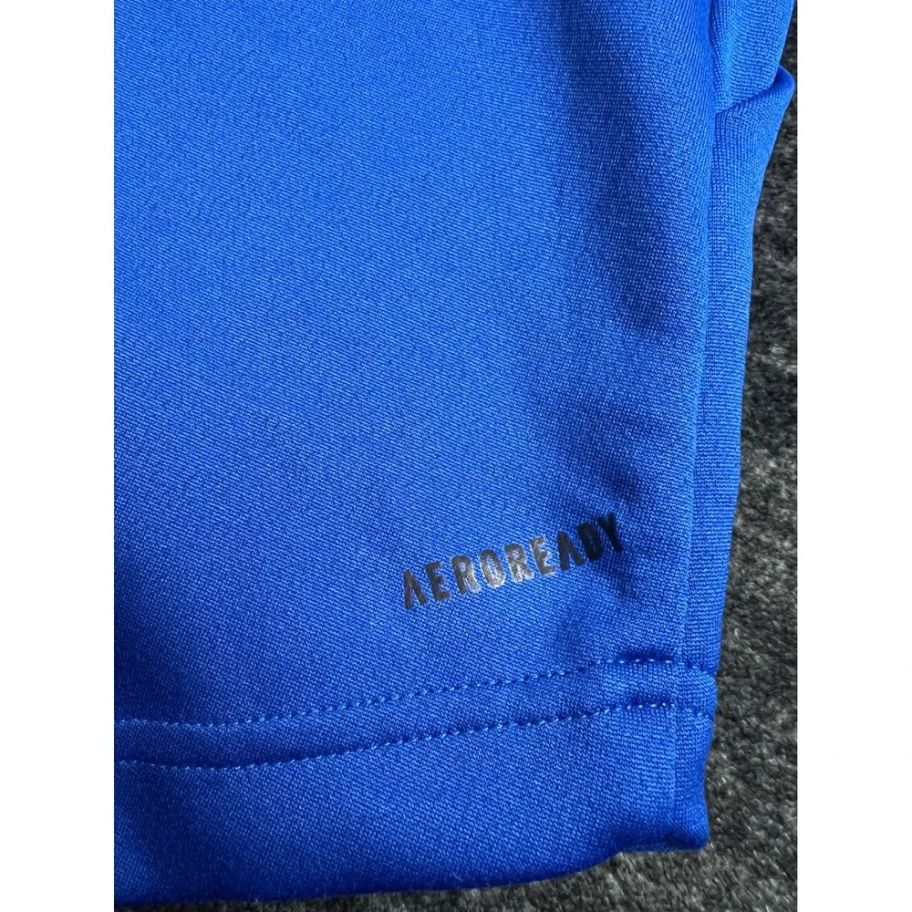 Adidas Full Zip Hoodie Mens 2XL Blue White Aeroready Striped Track Jacket